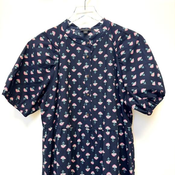 NWOT Ann Taylor Floral Puff Sleeve Shirt Dress Sz M - Picture 5 of 11